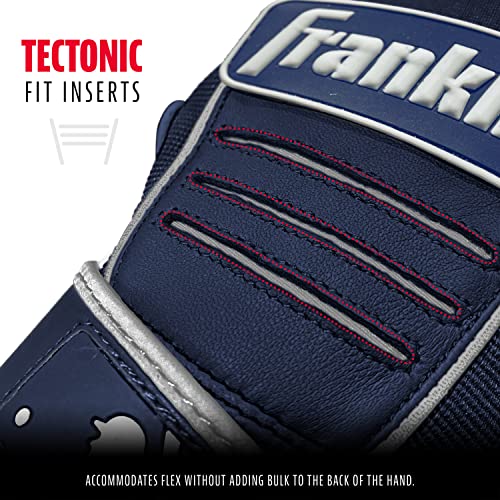 Franklin Sports MLB CFX Pro Batting Gloves Pearl/Navy Youth Medium