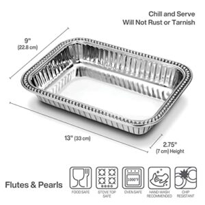 Wilton Armetale Flutes and Pearls Rectangular Baking Dish, 9-Inch-by-13-Inch