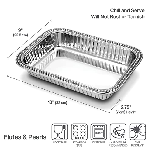 Wilton Armetale Flutes and Pearls Rectangular Baking Dish, 9-Inch-by-13-Inch