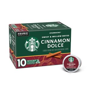 starbucks k-cup coffee pods, cinnamon dolce flavored coffee, naturally flavored, 100% arabica, 1 box (10 pods)