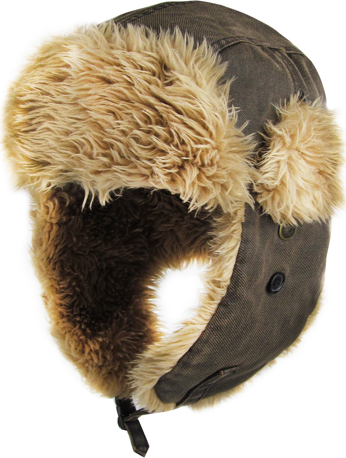 KBW-618 DBR Canvas Solid Aviator Trapper hat Trooper Ear Flaps Ushanka Eskimo Russian Warm Winter Cold…