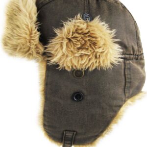 KBW-618 DBR Canvas Solid Aviator Trapper hat Trooper Ear Flaps Ushanka Eskimo Russian Warm Winter Cold…