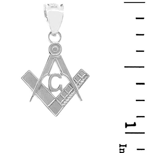 925 Sterling Silver Freemason Small Masonic Compass And Square Pendant