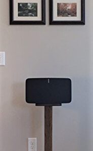 Beautiful Wood Speaker Stand Handcrafted Compatible for SONOS Five/SONOS Play 5. Made in U.S.A. Single Stand. Dark Walnut Color.