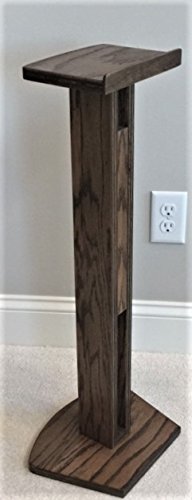 Beautiful Wood Speaker Stand Handcrafted Compatible for SONOS Five/SONOS Play 5. Made in U.S.A. Single Stand. Dark Walnut Color.