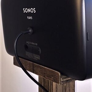 Beautiful Wood Speaker Stand Handcrafted Compatible for SONOS Five/SONOS Play 5. Made in U.S.A. Single Stand. Dark Walnut Color.