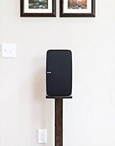 Beautiful Wood Speaker Stand Handcrafted Compatible for SONOS Five/SONOS Play 5. Made in U.S.A. Single Stand. Dark Walnut Color.