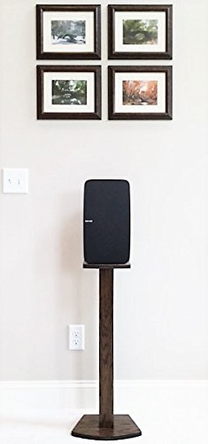 Beautiful Wood Speaker Stand Handcrafted Compatible for SONOS Five/SONOS Play 5. Made in U.S.A. Single Stand. Dark Walnut Color.