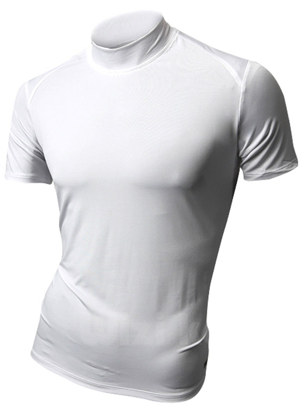 Mens Solid Short Sleeve Active Water Sports Rash-guard