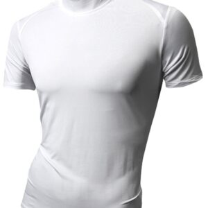 Mens Solid Short Sleeve Active Water Sports Rash-guard