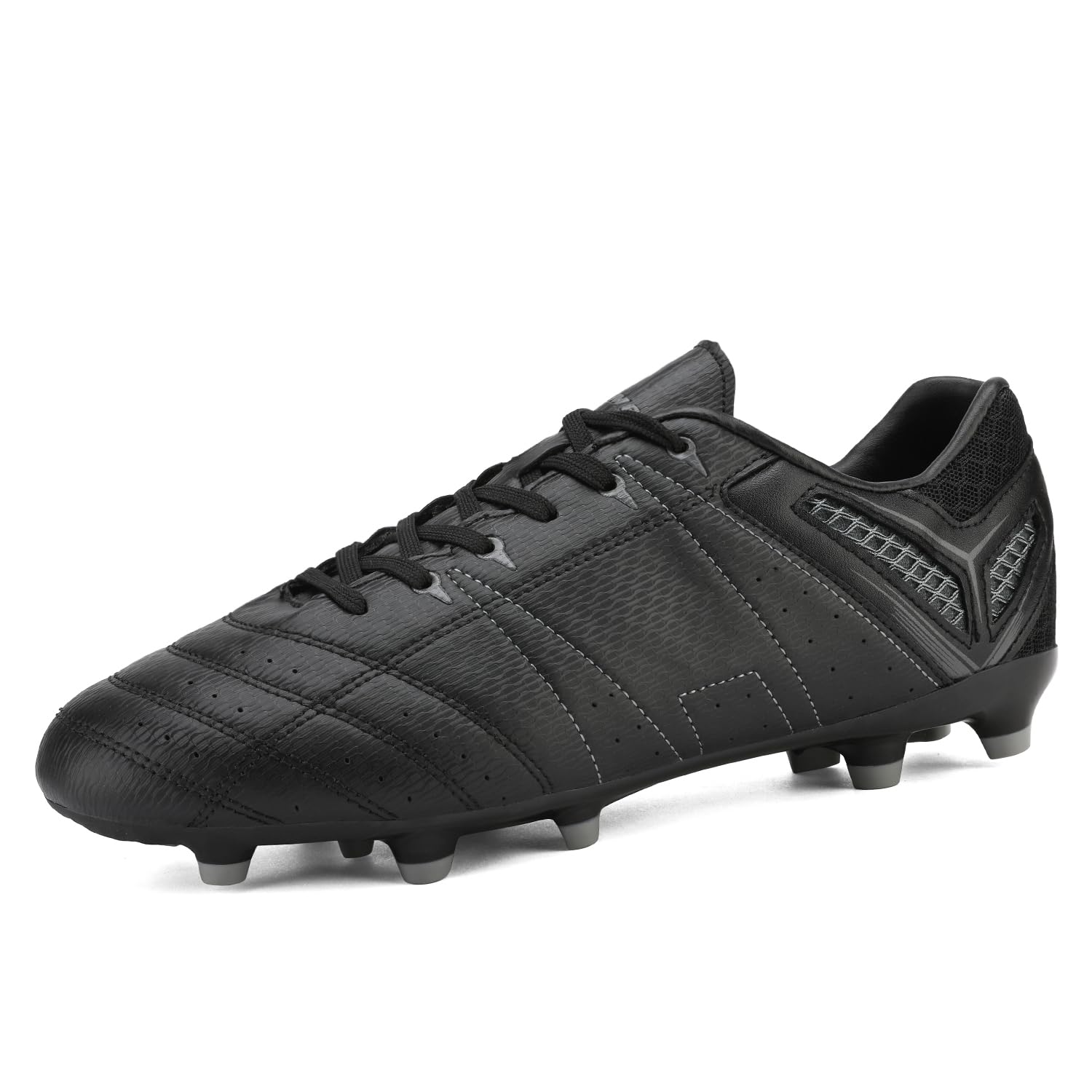 DREAM PAIRS Mens Cleats Football Soccer Shoes, 471-black-grey - 11 (160471-M),Size 10,Black/Grey,160471-M