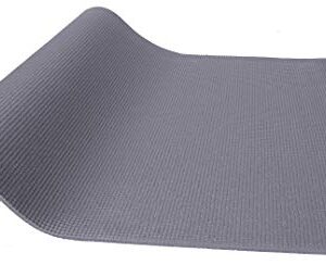 Signature Fitness All-Purpose 1/4-Inch High Density Anti-Tear Exercise Yoga Mat with Carrying Strap , Gray