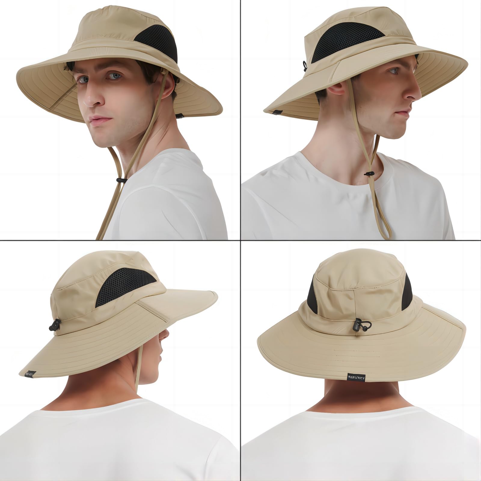 EINSKEY Unisex Sun Hat, Waterproof Wide Brim Bucket Hat Packable Boonie Hat for Fishing Hiking Gardening Safari Beach