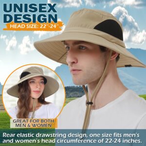 EINSKEY Unisex Sun Hat, Waterproof Wide Brim Bucket Hat Packable Boonie Hat for Fishing Hiking Gardening Safari Beach