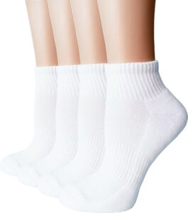 formeu women's moisture wicking athletic low cut ankle cotton cushion socks breathable comfortable 4/6 pairs