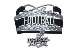 infinity collection football mom jewelry, football mom charm bracelet- gift for football player moms