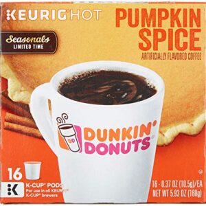 Dunkin Donuts Pumpkin Spice Flavor K-Cups for Keurig Coffee Brewers, 16 Count