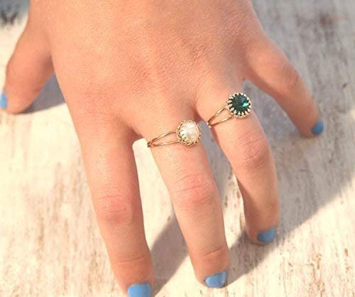 Emerald Ring Stacking Ring Emerald Jewelry Gold Ring