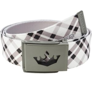 meister player golf web belt - adjustable & reversible - modern plaid