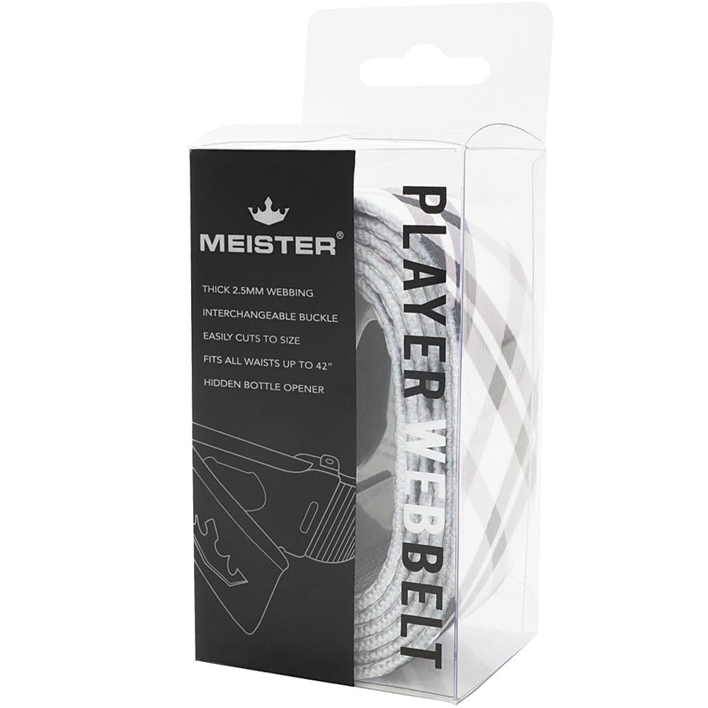 Meister Player Golf Web Belt - Adjustable & Reversible - Modern Plaid