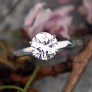 0.5 Ct Brilliant Round Cut Clear Simulated Diamond 14K White Gold Solitaire Engagement Promise Bridal Ring Size 3.5