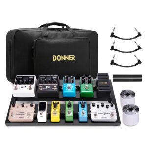 donner guitar pedal board case db-3 aluminium pedalboard 20'' x 11.4'' x 4'’ with bag