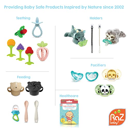 RaZbaby RaZbuddy JollyPop Pacifier Holder w/ Removable Baby Pacifier - 0m+ - BPA Free - Penguin