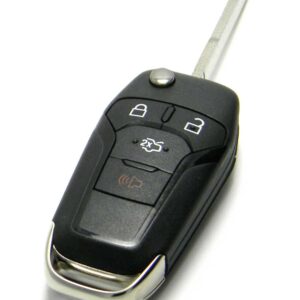 OEM 4-Button Keyless Entry Remote Flip Key Fob Compatible with 2013-2016 Ford Fusion (FCC ID: N5F-A08TAA / P/N: 164-R7986)