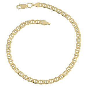 kooljewelry 14k yellow gold filled 4.15 mm mariner link bracelet (7.5 inch)