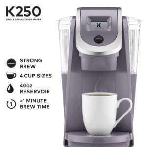 Keurig K250 Coffee Maker, Single Serve K-Cup Pod Coffee Brewer, With Strength Control, Plum Grey