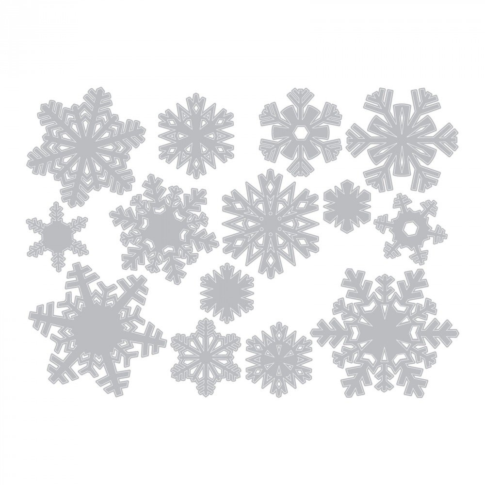 Sizzix Thinlits Die Set 661599, Paper Snowflakes, Mini by Tim Holtz, 14 Pack, One Size, Multi Color