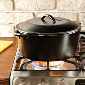 Lodge L8DOL3HH41PLT Cast Iron Dutch Oven with Handle Holders, 5 quart, Black/Red