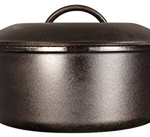 Lodge L8DOL3HH41PLT Cast Iron Dutch Oven with Handle Holders, 5 quart, Black/Red