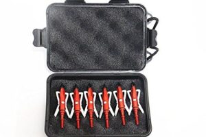 e5e10 broadhead case holds 6black plastic portable box for arrowheads (holds 6)