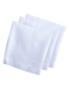 men's handkerchiefs 100% cotton solid white hankies set