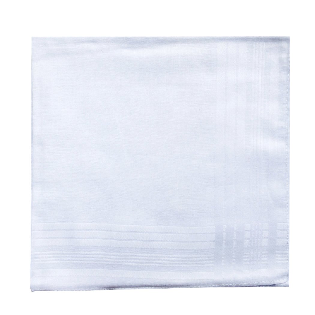 Men's Handkerchiefs 100% Cotton Solid White Hankies Set