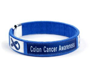 fundraising for a cause| dark blue ribbon colon cancer bangle bracelet – dark blue ribbon awareness bracelet for colon cancer (1 bracelet)