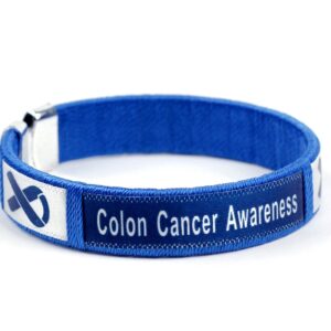 Fundraising For A Cause| Dark Blue Ribbon Colon Cancer Bangle Bracelet – Dark Blue Ribbon Awareness Bracelet for Colon Cancer (1 Bracelet)