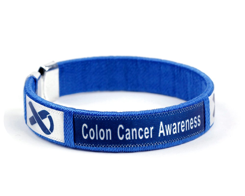 Fundraising For A Cause| Dark Blue Ribbon Colon Cancer Bangle Bracelet – Dark Blue Ribbon Awareness Bracelet for Colon Cancer (1 Bracelet)