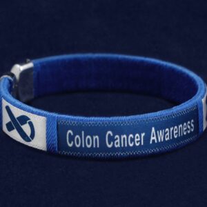 Fundraising For A Cause| Dark Blue Ribbon Colon Cancer Bangle Bracelet – Dark Blue Ribbon Awareness Bracelet for Colon Cancer (1 Bracelet)