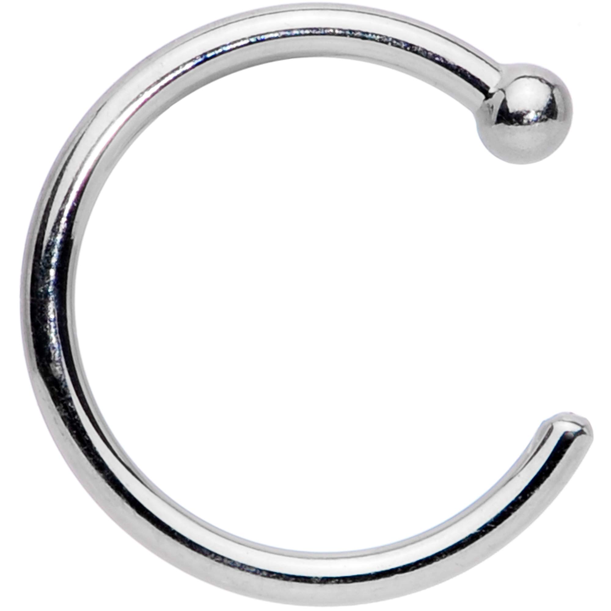 Body Candy Tiny Nose Hoop 20 Gauge 1/4 Small Diamenter Solid 14k White Gold 6mm Nose Hoop