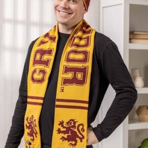 elope Harry Potter Gryffindor House Reversible Knit Scarf for Adults and Kids Standard