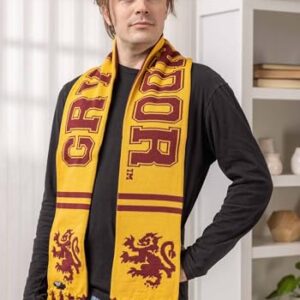 elope Harry Potter Gryffindor House Reversible Knit Scarf for Adults and Kids Standard