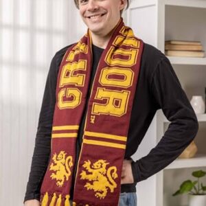 elope Harry Potter Gryffindor House Reversible Knit Scarf for Adults and Kids Standard