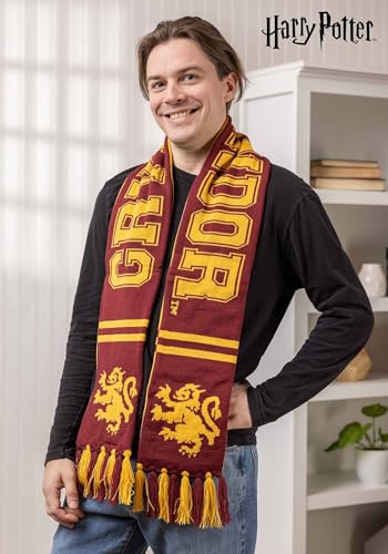 elope Harry Potter Gryffindor House Reversible Knit Scarf for Adults and Kids Standard