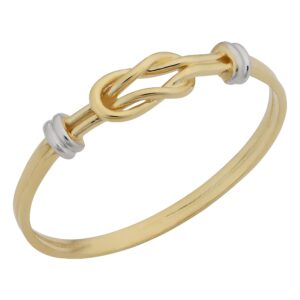 Kooljewelry 14k Two-tone Gold High Polish Love Knot Ring (size 8)