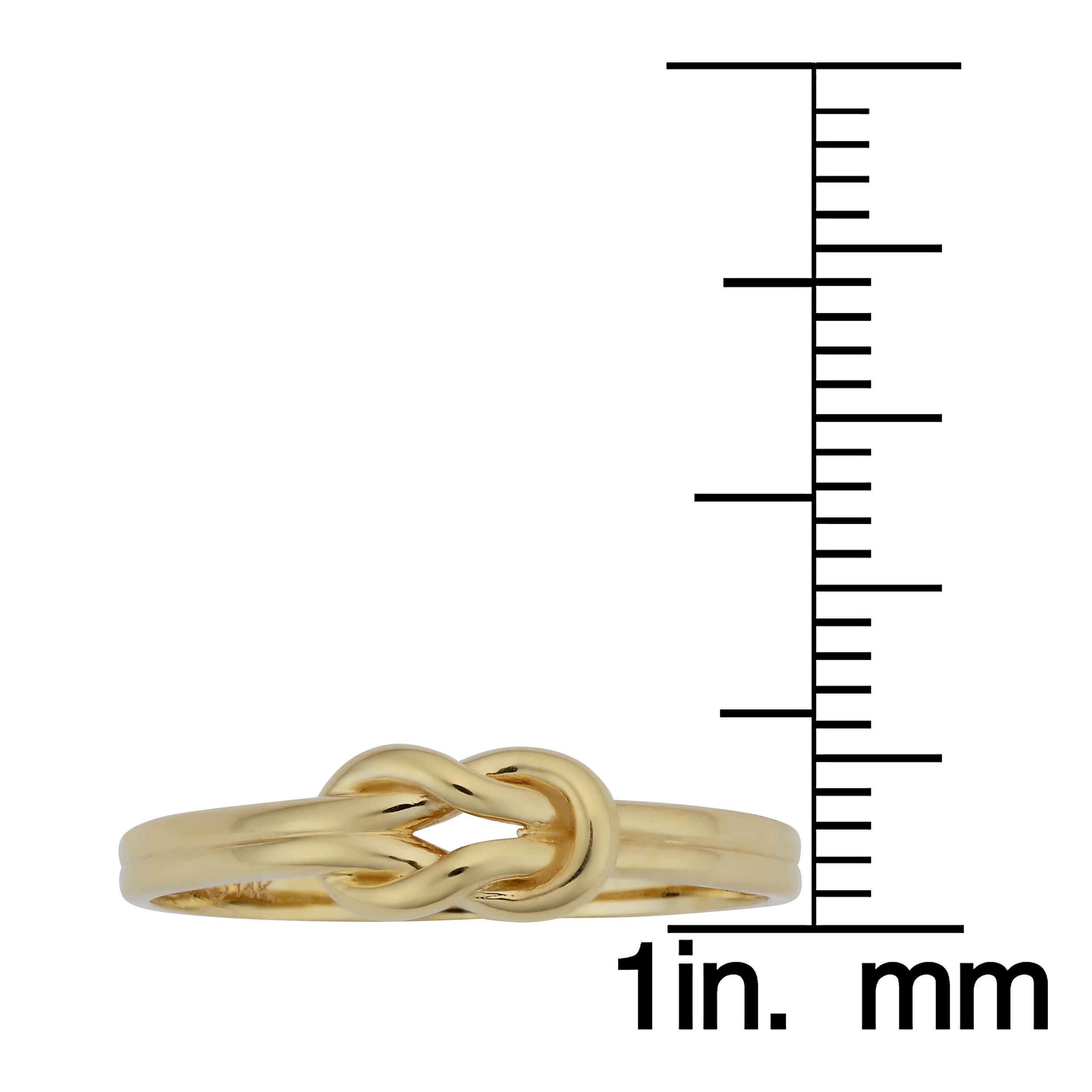 Kooljewelry 14k Yellow Gold High Polish Love Knot Ring (size 7)