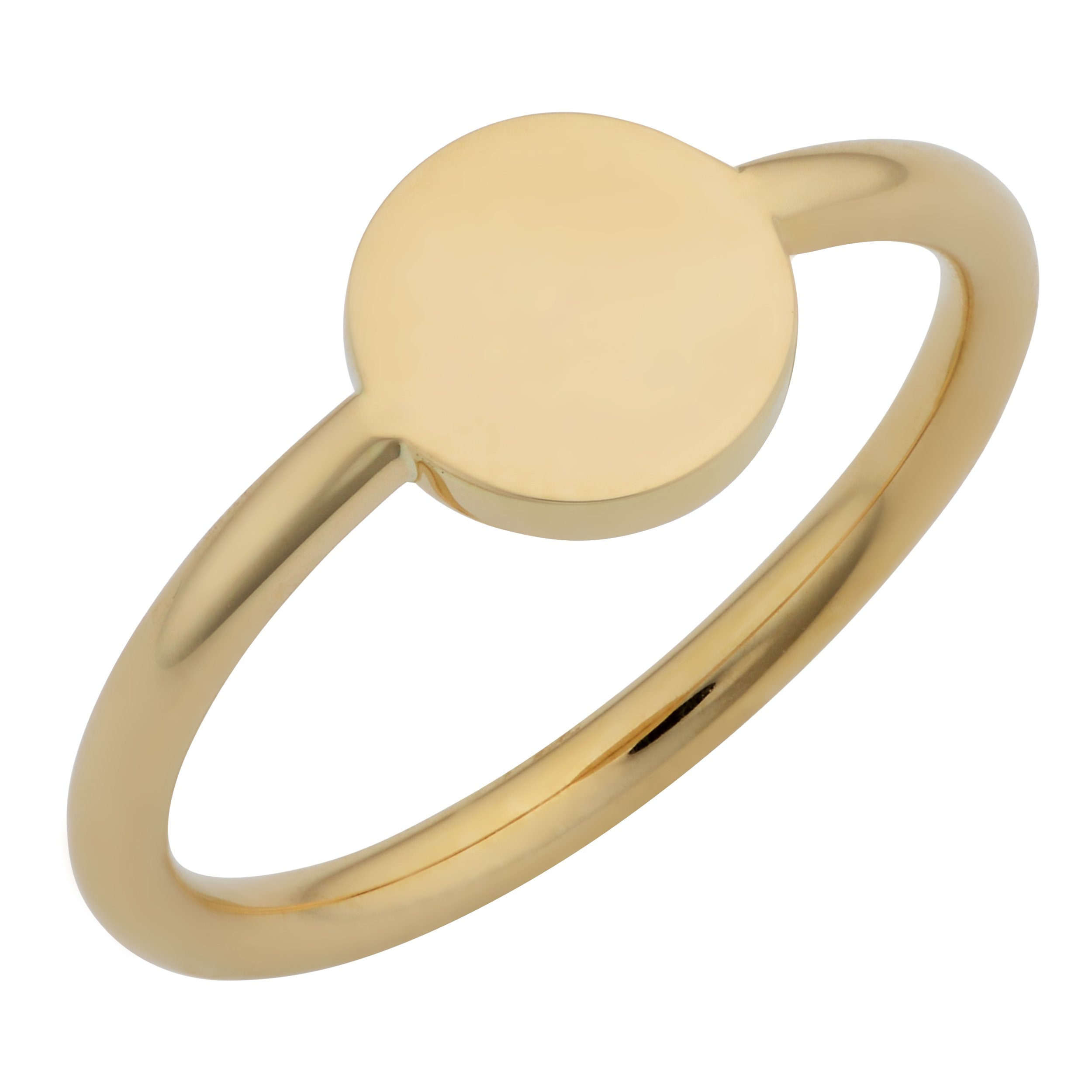 Kooljewelry 14k Yellow Gold High Polish Disc Ring (size 7)