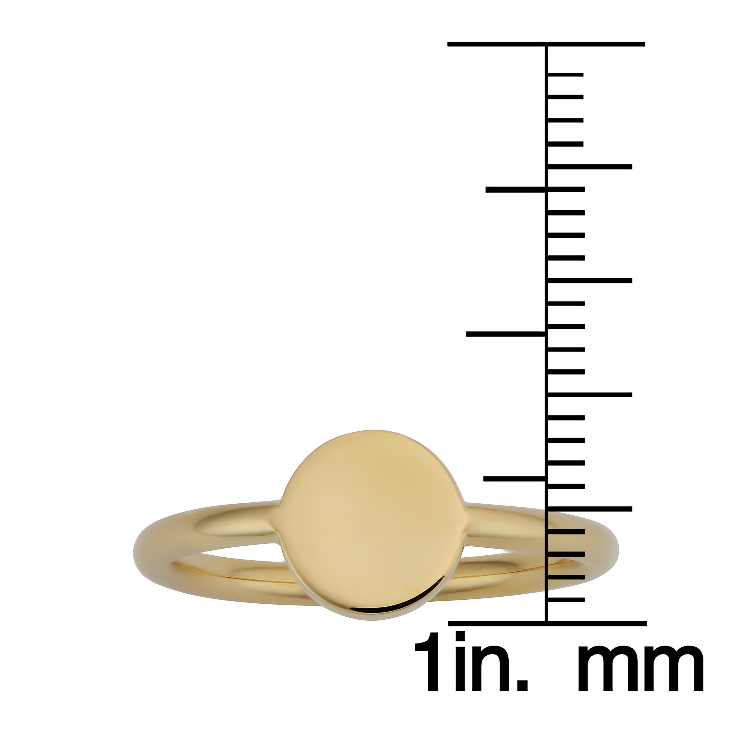 Kooljewelry 14k Yellow Gold High Polish Disc Ring (size 7)