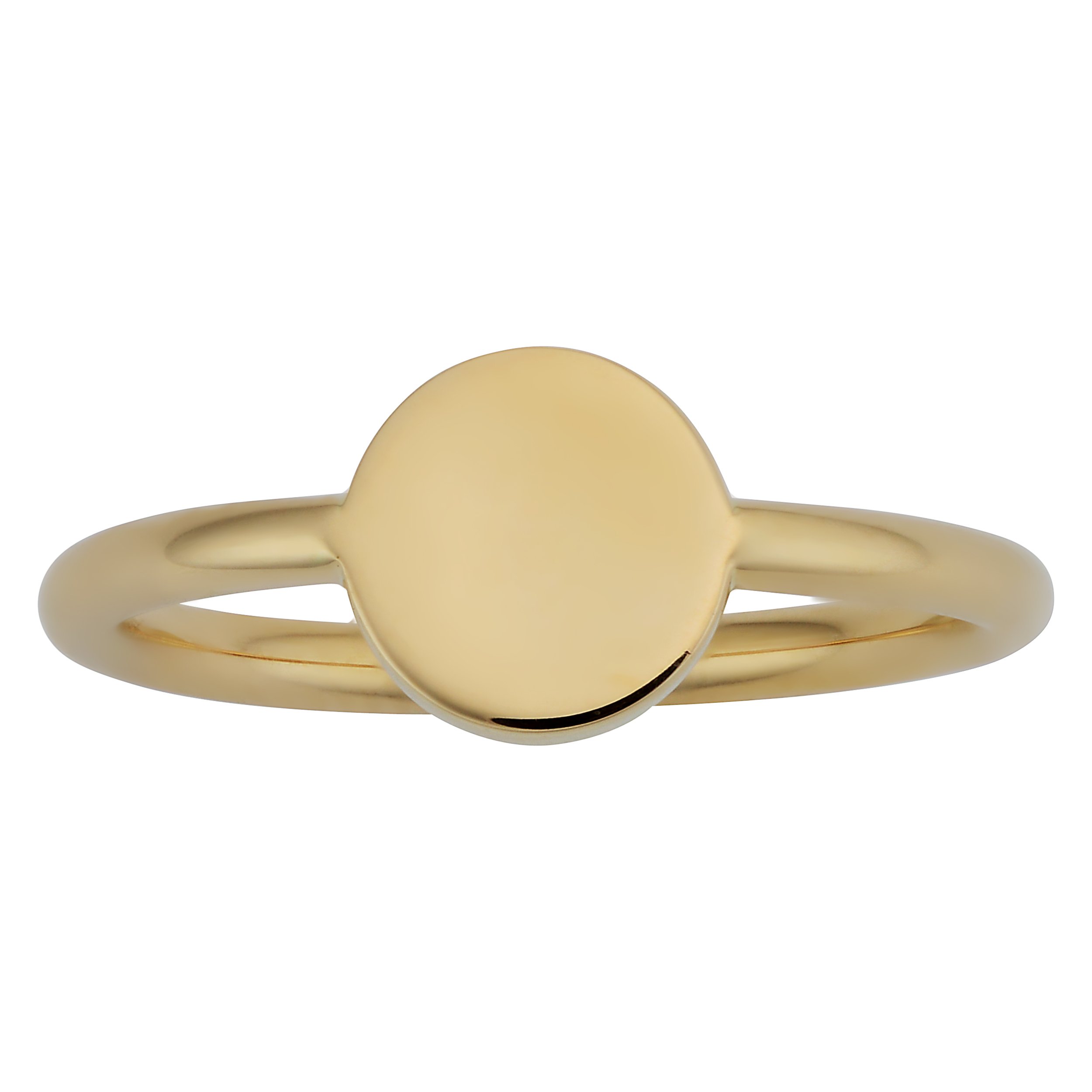 Kooljewelry 14k Yellow Gold High Polish Disc Ring (size 7)